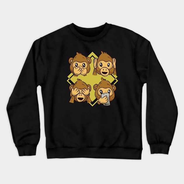 Four Apes Crewneck Sweatshirt by EarlAdrian